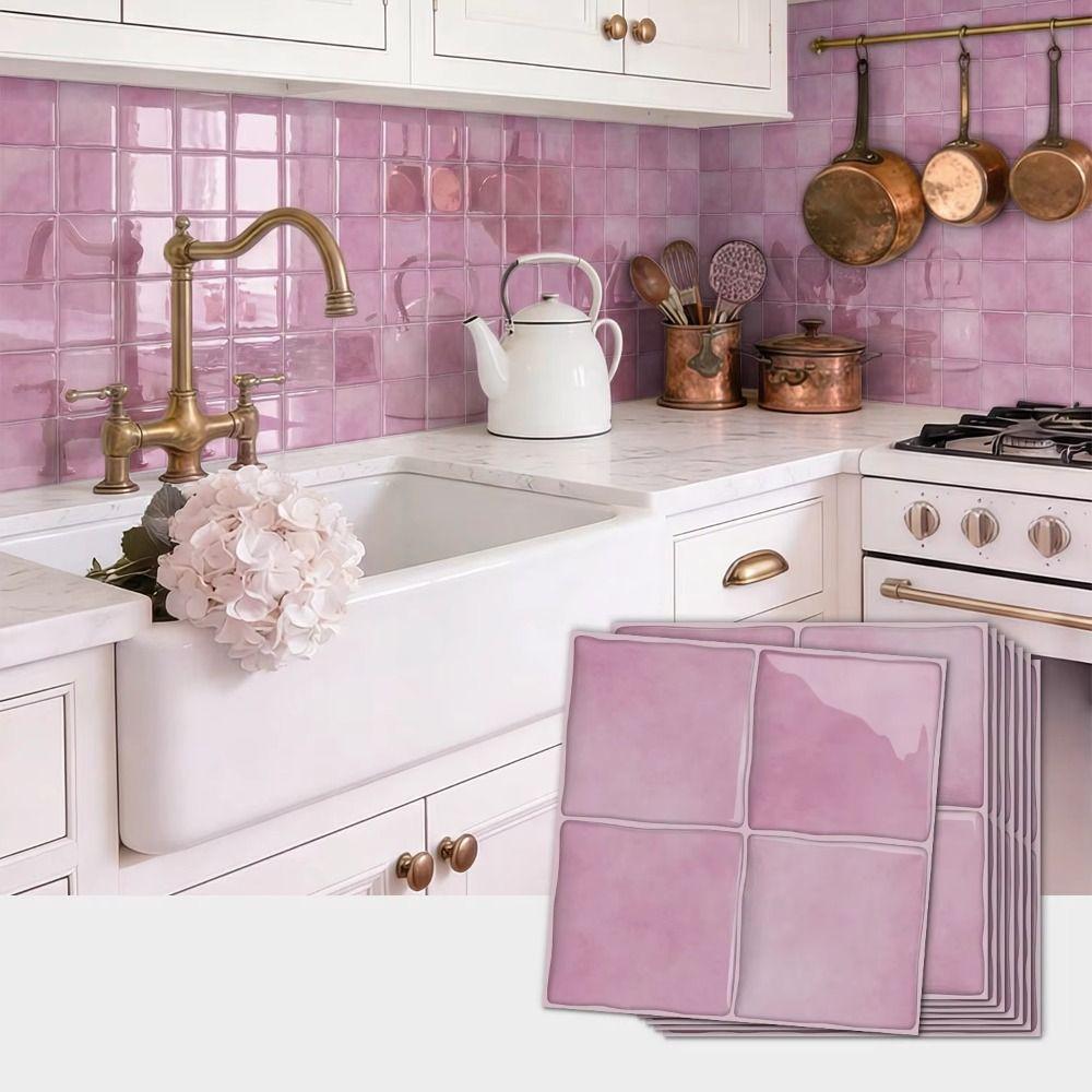 Waterproof Self-adhesive wallpaper Lightweight DIY Backsplash Tiles 3D Tile Stickers Kitchen