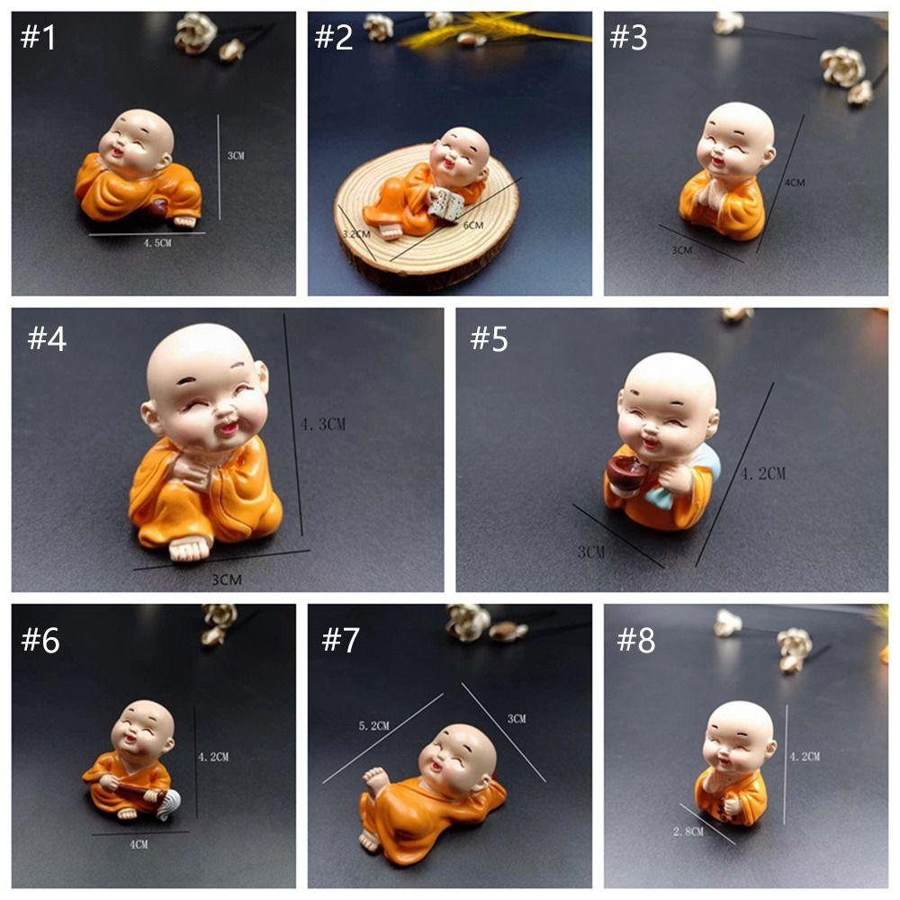 DIY Mini Buddha Figurine Cute Small Monk Sculpture Buddha Ornaments  Car Decoration