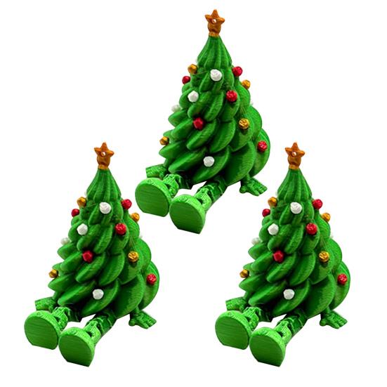 Articulated Christmas Tree Shelf Sitter 3D Printed Christmas Tree Desktop Figurine