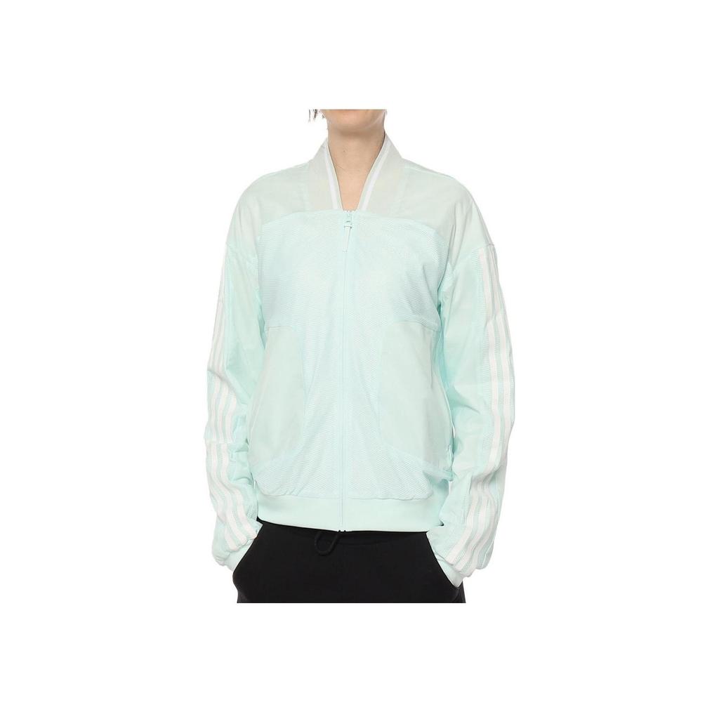 Adidas Женская куртка с длинным рукавом, молния сбоку, на плече, зеленая DZ9291