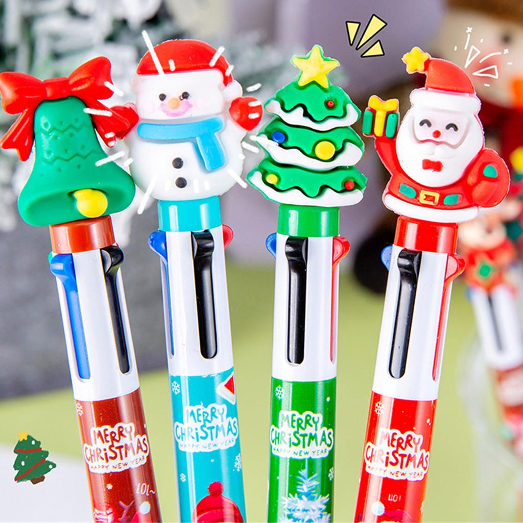 6x/набор 4 в 1 разноцветная шариковая ручка Рождественская шариковая ручка 0,5 мм ручка-челнок ручка для письма офис школьные принадлежности