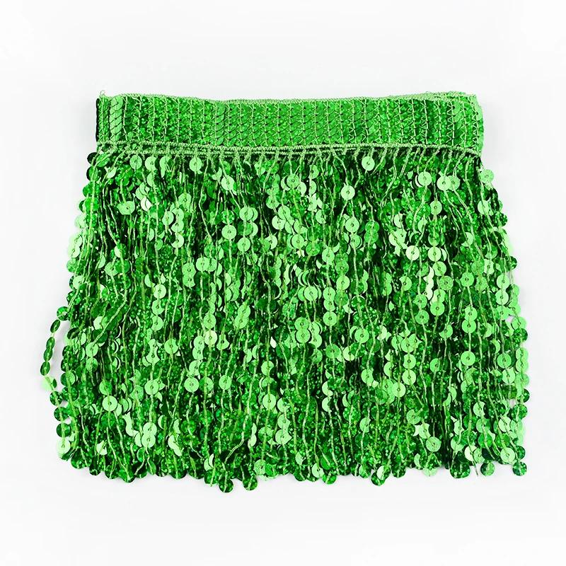 Meetee 1/2/3 ярда 16 см бахрома с пайетками, кисточки, этническая кружевная тесьма, лента с бахромой, отделка для юбки для латинских танцев, одежды, швейная фурнитура