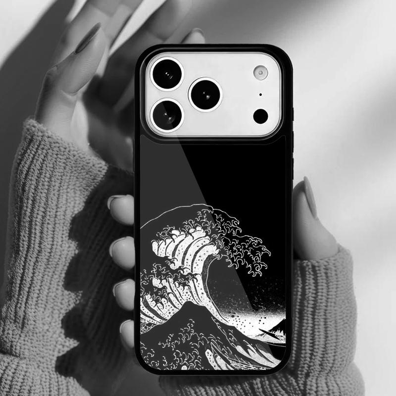 Мультяшный Милый Стильный Чехол с Волнами для iPhone 17 16 15 14 13 Pro Max Задняя Крышка для 12 11 Pro Coque