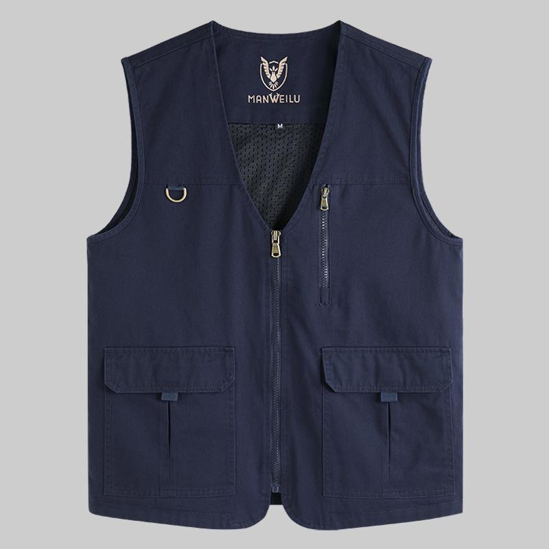 Large Size 8XL Outdoor Leisure Vest Men's Multi-Pocket Breathable Outdoor Sports Coat Leisure Vest Men