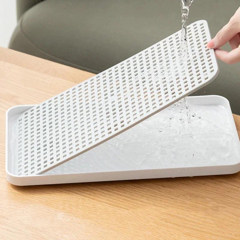 Rectangular Bowl Rack Fruit Drain Tray Chopsticks Box Kitchen Storage Tray Water Cup Drain Tray Fruit Basket Tea Trays Organizer
