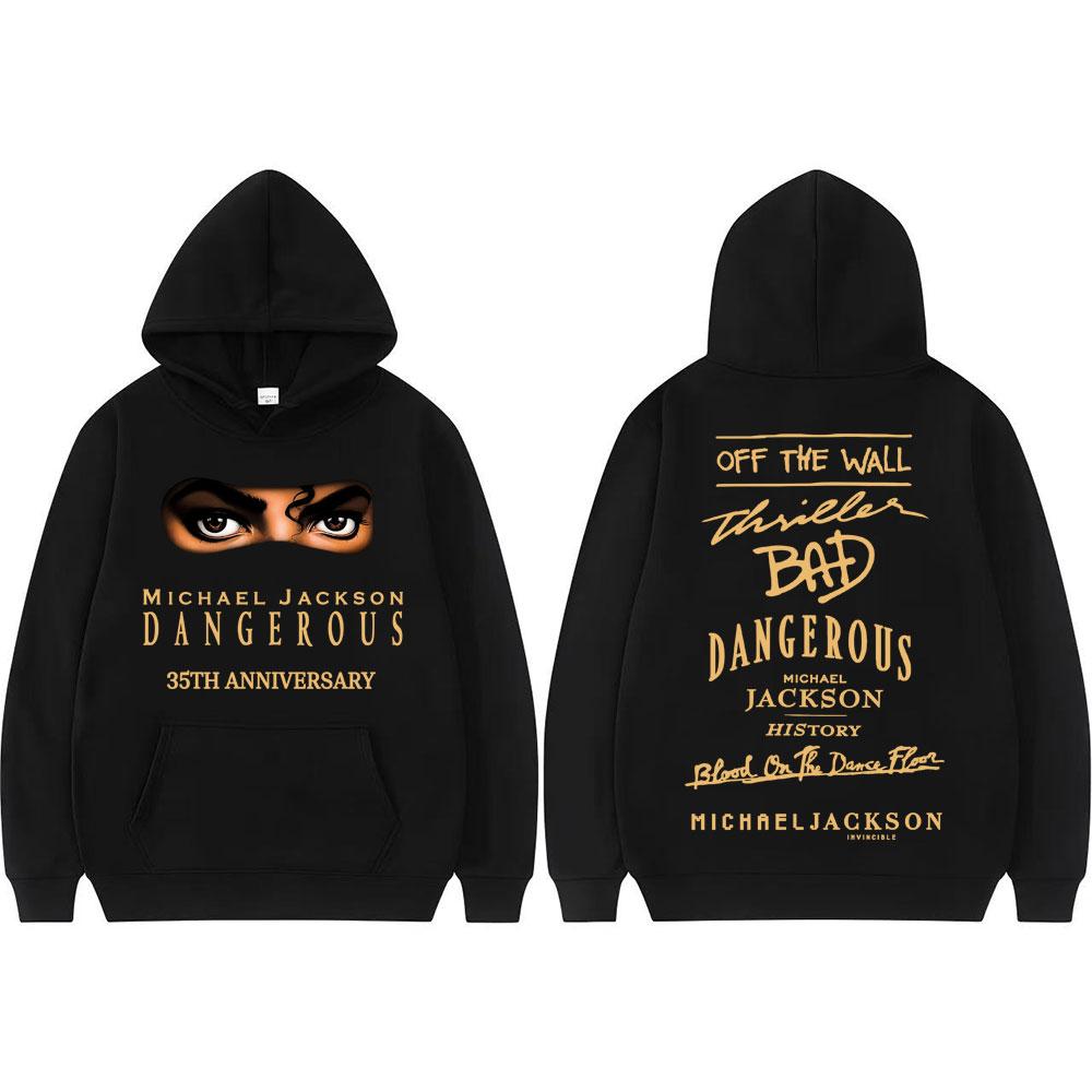 Король Поп-музыки Майкл Джексон Эпоха Bad Dangerous Худи Мужская Одежда Мода Готический Худи Повседневный Комфорт Толстовки Уличная Одежда