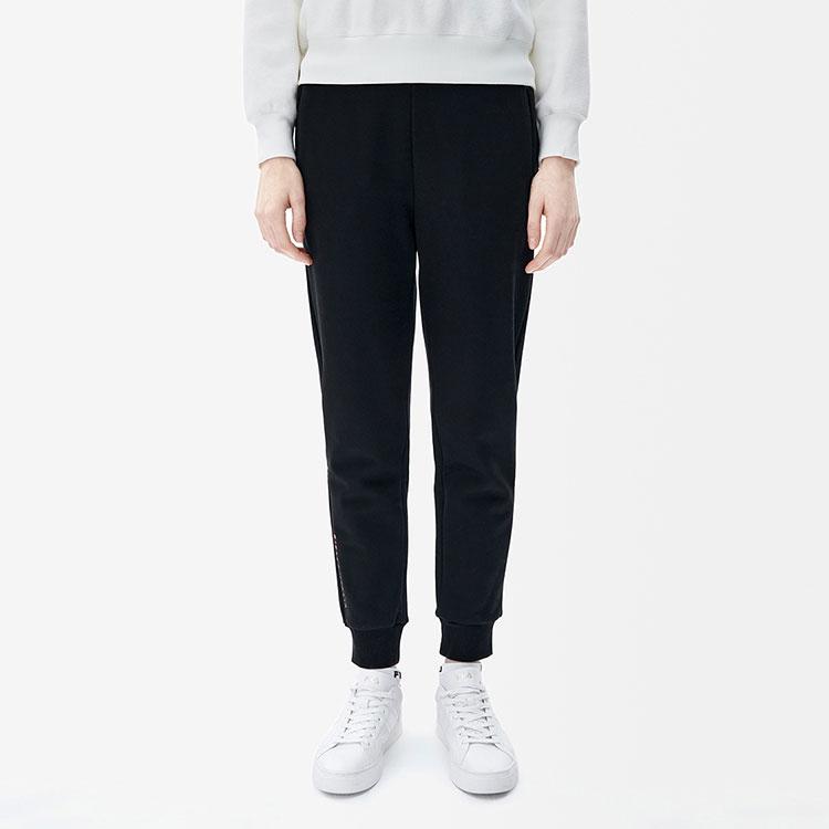 Fila Флисовые джоггеры с логотипом Женские брюки Низ Черный F51W247609F-BK
