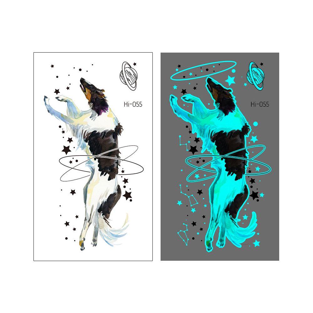 Star Feather Men Women Tattoo Sticker Blue Luminous Fake Tattoo Temporary Tattoos Body Art