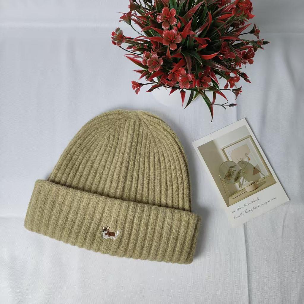 Autumn and winter new men's and women's trendy brand retro hip-hop couple cold hat puppy corgi versatile warm knitted wool hat