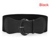 Womens Ladies Faux Leather Wide Stretch Elastic Buckle Cinch Waist Wide Belts