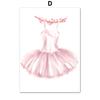 Pink Ballet Girl Swan Butterfly Rainbow Name Custom Wall Art Canvas Painting Posters And Prints Picture For Baby Kids Room Decor