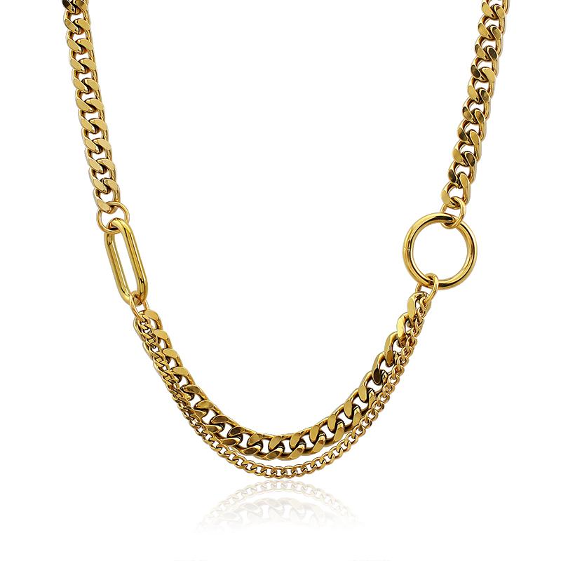 Popular Double Linked Dyola Trendy Cuban Necklace Fashion Jewelry for Women with Geometric Pattern for Weddings