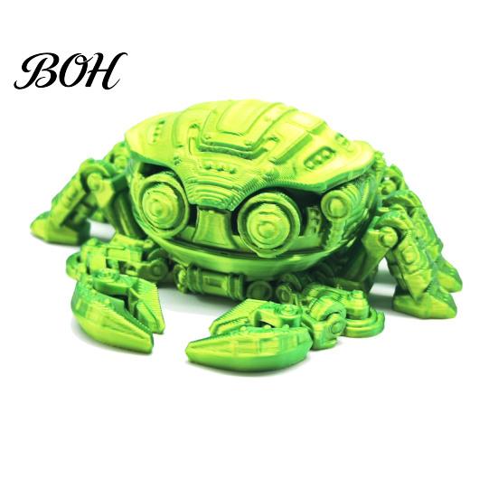 Crab Sensory Toy 3D Printed Mechanical Figurine, Cyberpunk Model with Movable Joints, Openable Lid, Articulated Animal Decoration Ornament Desk