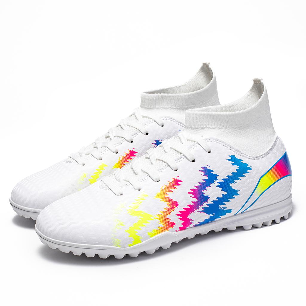 Men's Soccer Shoes TF/FG Non-Slip Turf Soccer Cleats Trend Design Shoes Comfortable High Top Sneaker High Quality Football Boots