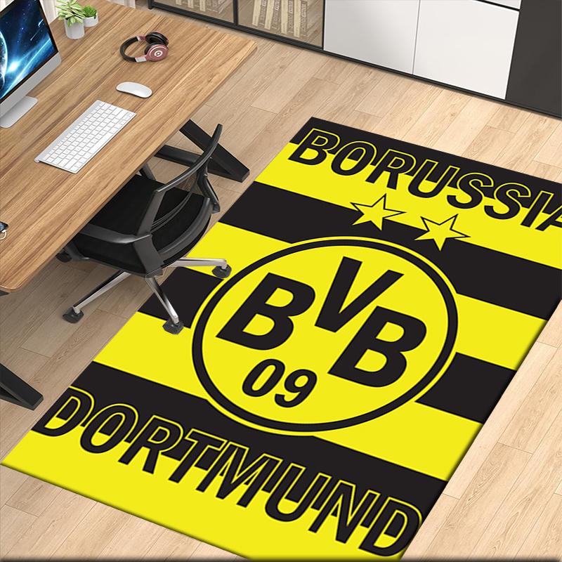 Borussia Dortmund Printed Carpet, for Office Chair Living Room Bedroom Kitchen Room Decor Gifts.