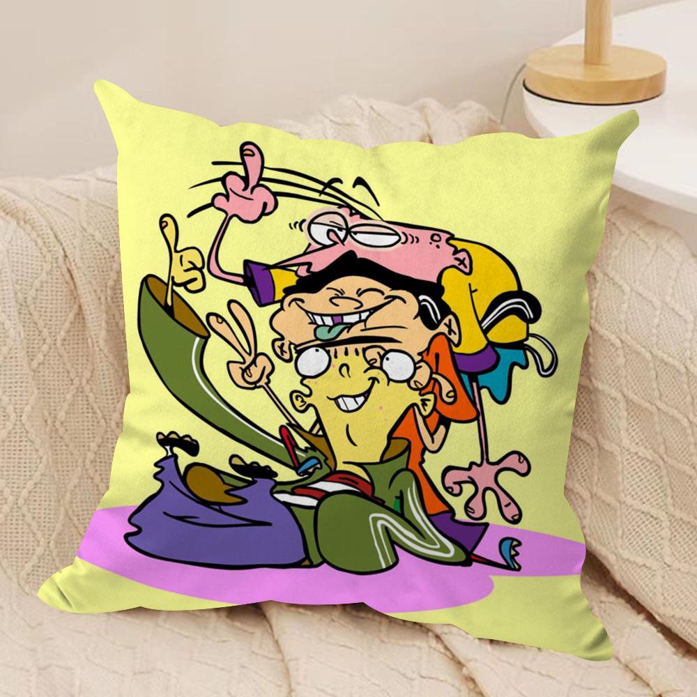 Чехол на подушку Ed, Edd n Eddy, шелковистый короткий плюш, двусторонний печатный наволочка для дивана, для всех сезонов, декор для дома, подарок