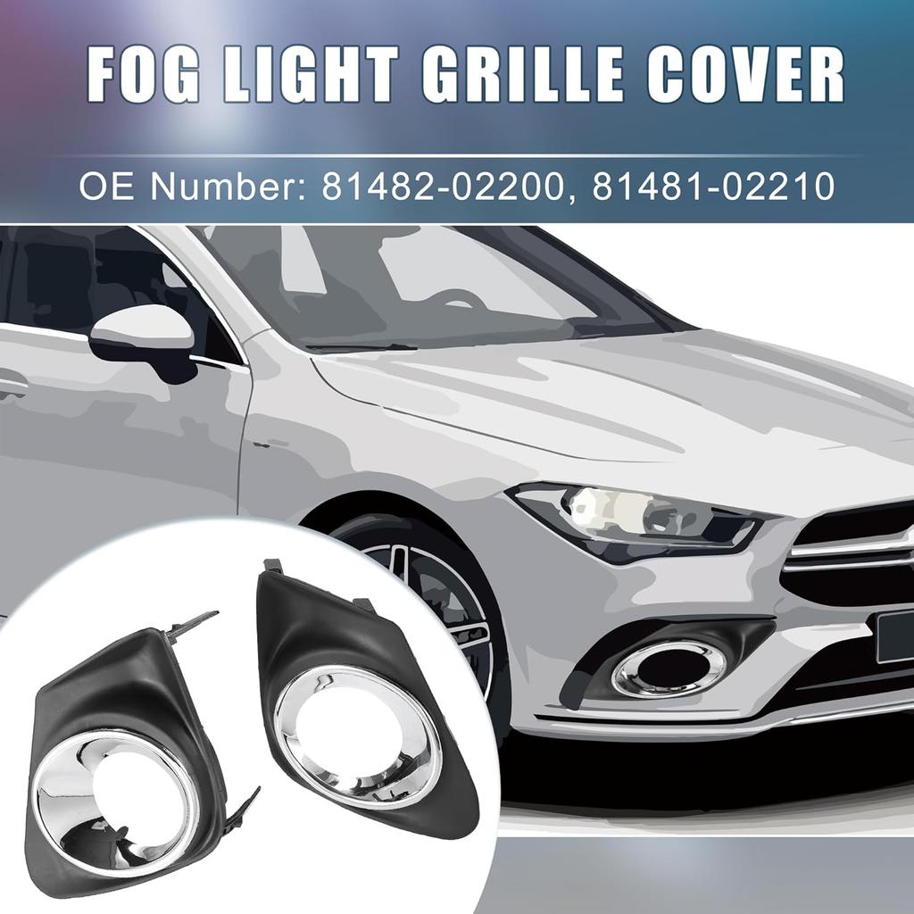 Front Left Right Side Fog Light Grille Cover 81482-02200 81481-02210 Fog Light Bezel Cover Trim for Toyota Corolla 2011-2013 1 Pair