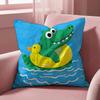 Animal cute crocodile Cushion Cover MultiScene Pillow Cover for Home  Car  Reversible Soft  Durable for Daily Use