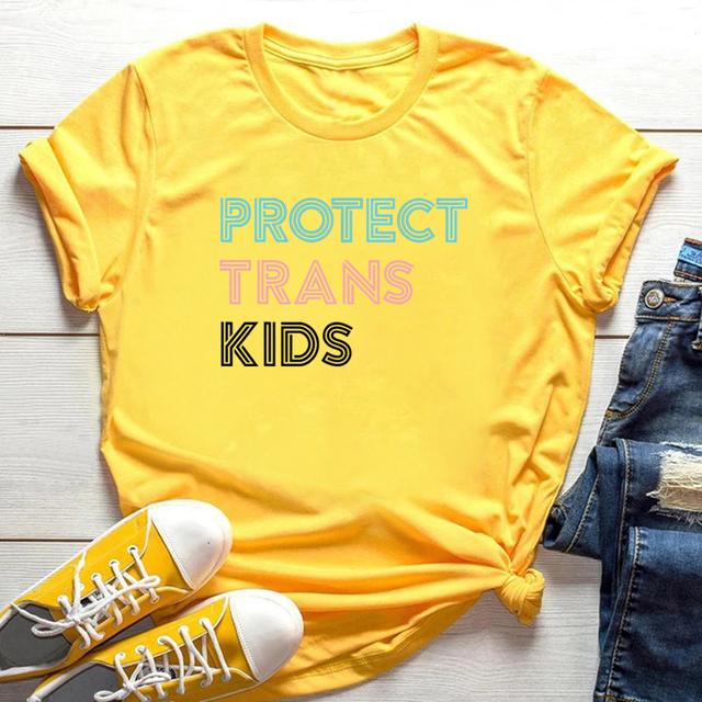 Футболка Protect Trans Kids Футболка Trans Rights Женские футболки Футболка с коротким рукавом Футболка Pride Streetwear Топ