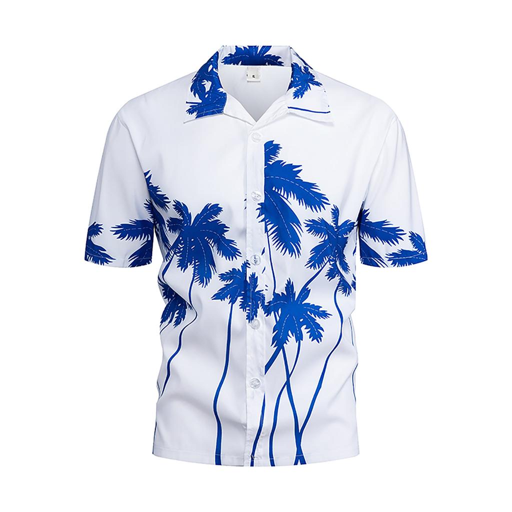 Mens Floral Hawaiian Shirts Short Sleeve Button Down Beach Shirts