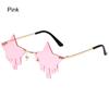 Halloween Cosplay Glasses Pentagram Droplet Shape Sun Glasses Pentagram Glasses Rimless Sunglasses