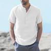Мужская футболка из хлопка и льна с короткими рукавами, пляжная, повседневная, уличная, облегающая, легкая, дышащая, топы