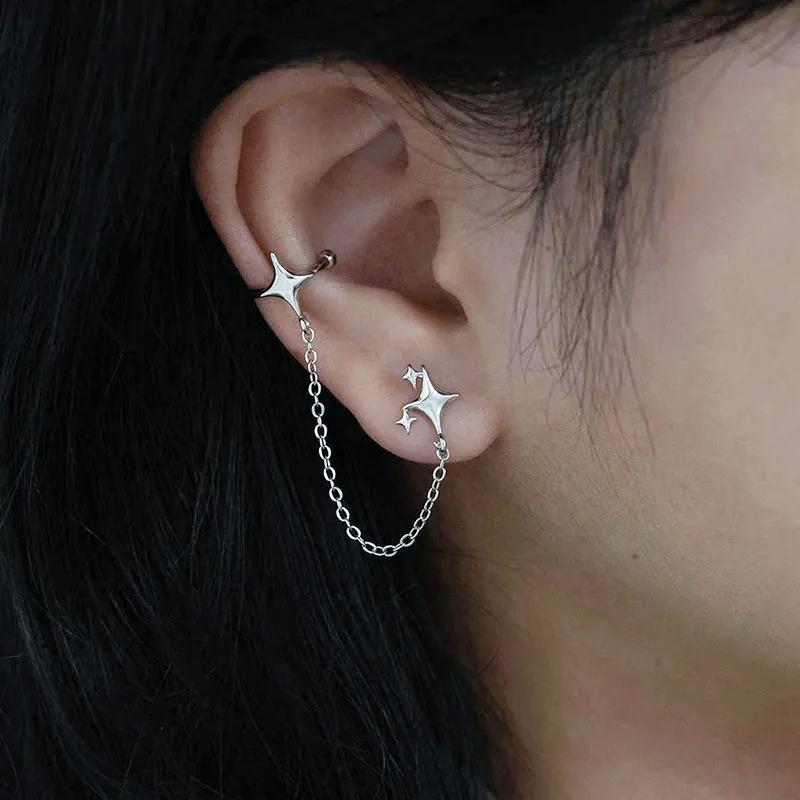 Панк Y2K Серьги-кольца с шипами, заклепками, шариками, жемчугом для женщин из нержавеющей стали, острые серьги-подвески, готические хип-хоп аксессуары