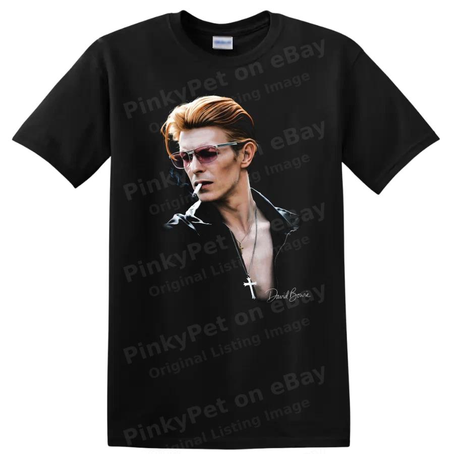 David Bowie Thin White Duke Portrait T Shirt Rock Music Glam Retro Tee