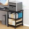 MIYOKI Printer Stand Printer Rack with Casters Width 60 Depth 50cm Height 70cm Total Load Capacity 90kg Compatible with A3 A4 Copy Machine Stand Side
