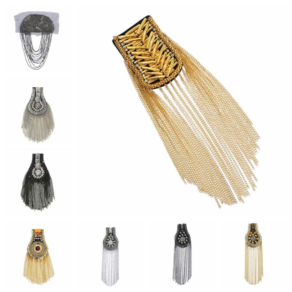 Pin Rivet Shoulder Badges Breastpin Jacket Vintage Brooch Retro Club Tassel Chain Epaulette Party