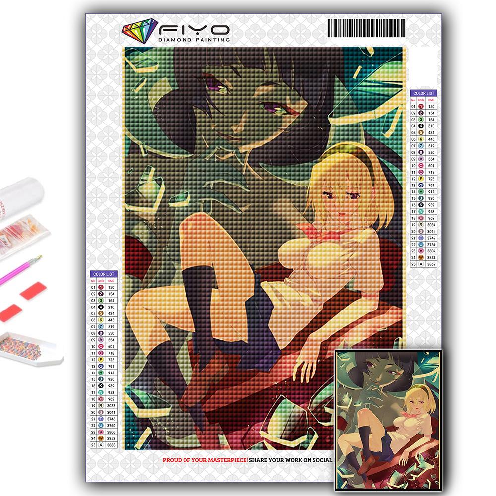 5D Алмазная картина Аниме Когда они плачут Хигураши DIY Алмазная вышивка Горный хрусталь Украшение дома