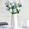 Artificial Flower Multi-use Bright-colored Faux Silk Flower Simulation Rose Display for Gifts