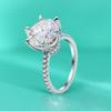 S925 Silver Ring Moissanite Diamond Ring Six Claw Ring Women Ins Sterling Silver S925 Open Ring