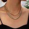 Bohemian Style Stacked Snake Bone Chain Choker Women's Fashion Trend Metal Necklace Accessories