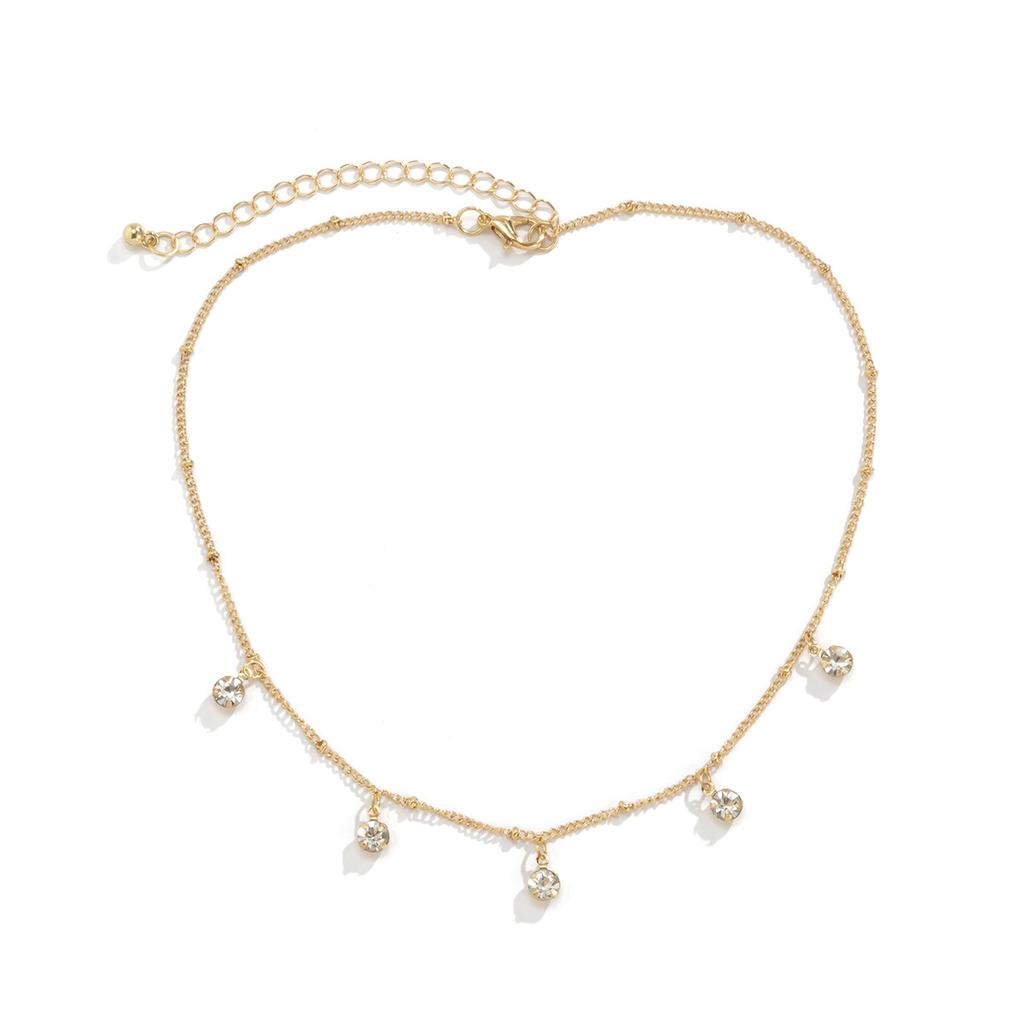 Colorful Zircon Double Circle Necklace Female Love Simple Necklace for Women Wedding Jewelry