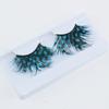 1 пара 3D красочных накладных ресниц натурального и густого синего цвета, искусственные перья, наращивание ресниц, макияж для вечеринки, накладные ресницы для Хэллоуина, косплея