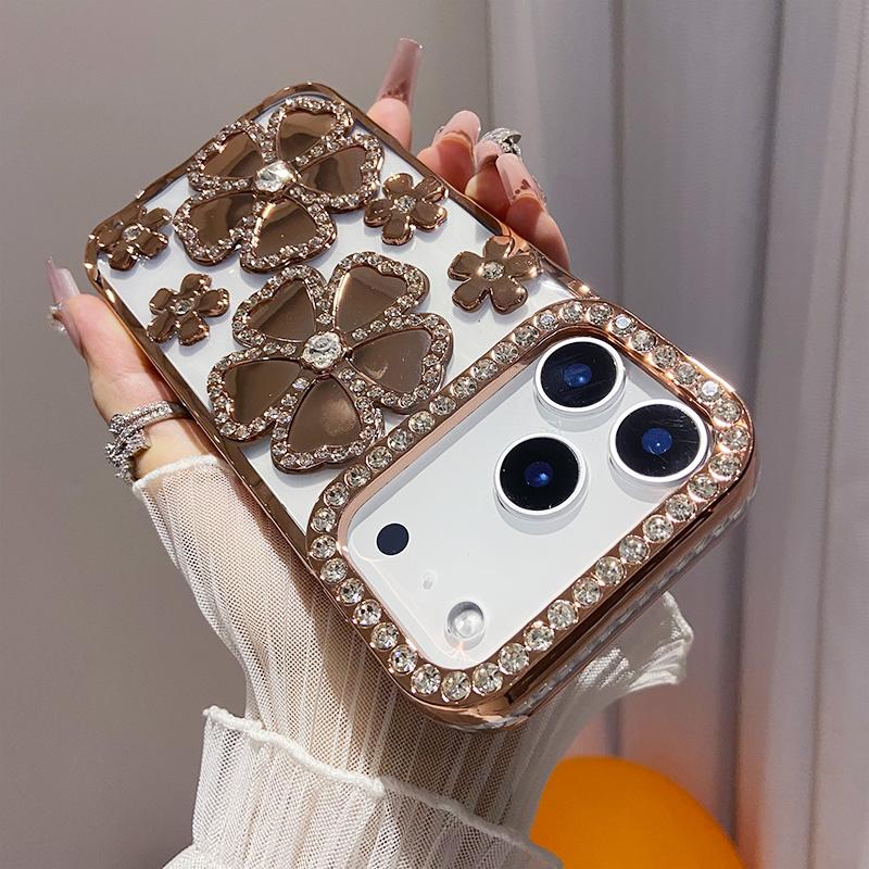 Прозрачный чехол с покрытием, блестками, градиентом и цветами для IPhone 17 Air 16 15 11 12 13 14 Pro Max, мягкий силиконовый, ударопрочный