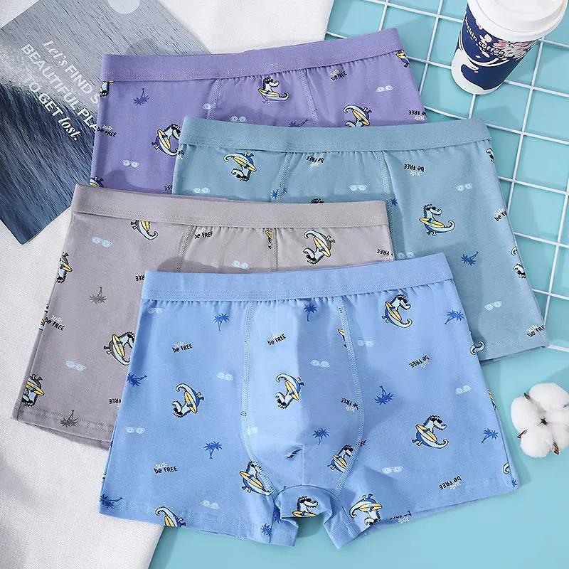 Нижнее белье для мальчиков, индивидуальные удобные детские шорты со средней талией для студентов-подростков, антибактериальные мужские шорты с промежностью и промежностью