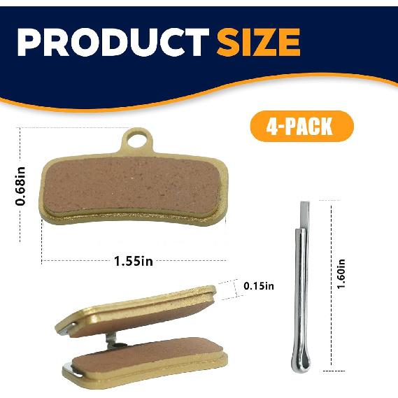4-Pack Front and Rear Disc Brake Pads Replacement for Surron Light Bee X/S, Segway X160 X260, Talaria Sting R MX3 MX4 Electric Dirt Bike Parts
