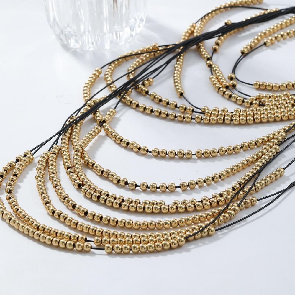 Layered Tassels Necklace Boho Multilayer Imitation Pearl Necklace Wedding Jewelry