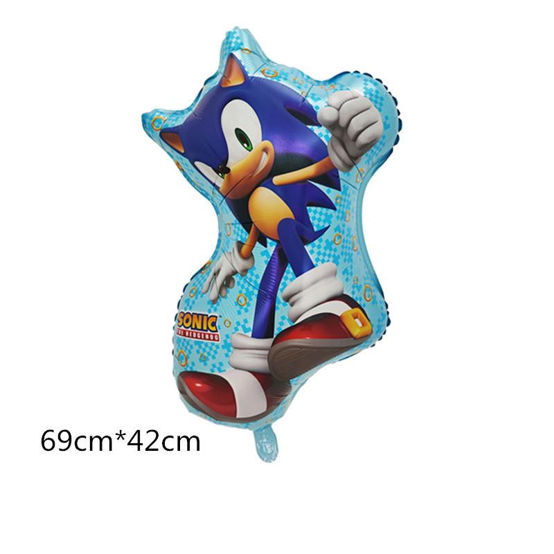 New Cartoon Sonic Balloon Blue Glitter Hedgehog Action Figure Toy Anime Baby Shower Birthday Party Decoration Supplies Kids Toy