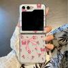 Pink Bowknot Pattern Clear Case For Samsung Galaxy Z Flip7 Flip6 Flip5 Hard Folding Phone Cover For Samsung Z Flip 7 6 5 4 3 5G