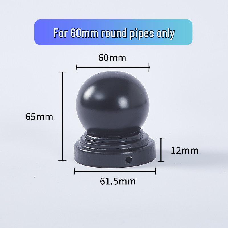 Wrought Iron Galvanized Ball Fence Post Cap for Square & Round Tubes