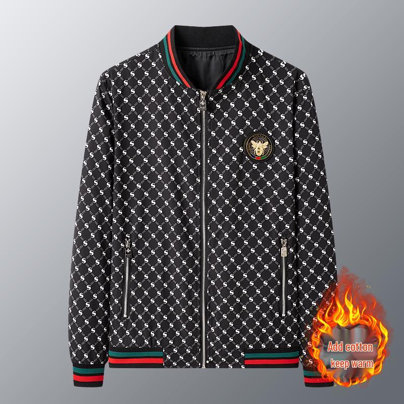 Европейская роскошная мужская куртка с принтом букв и бейсбольным воротником, бестселлер 2025