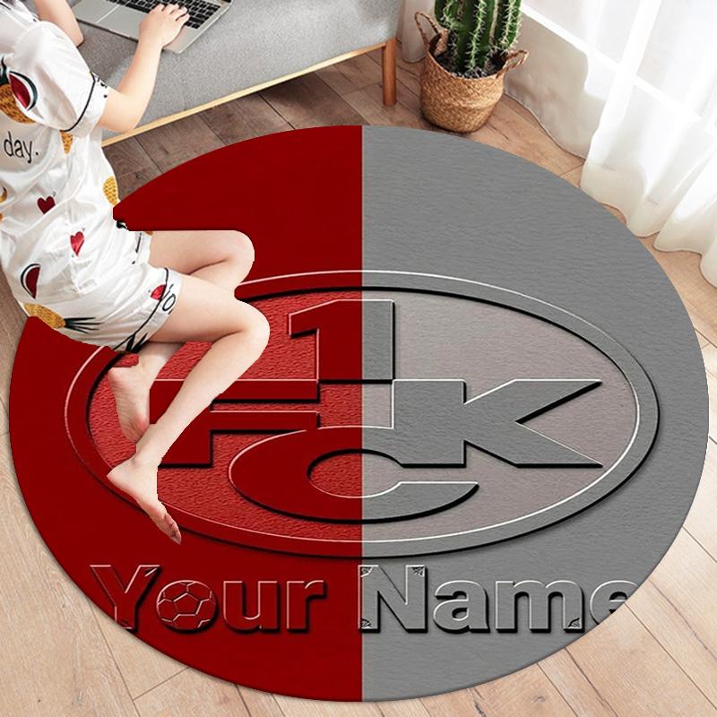 Cross Symbol Custom Name Round Area Rug Carpet Rug For Living Room Bedroom Sofa Playroom Decor Nonslip Floor Mat