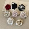 Cute Camellia Brooch Vintage Rhinestone Collar Pins Retro Flower Pin  Girl
