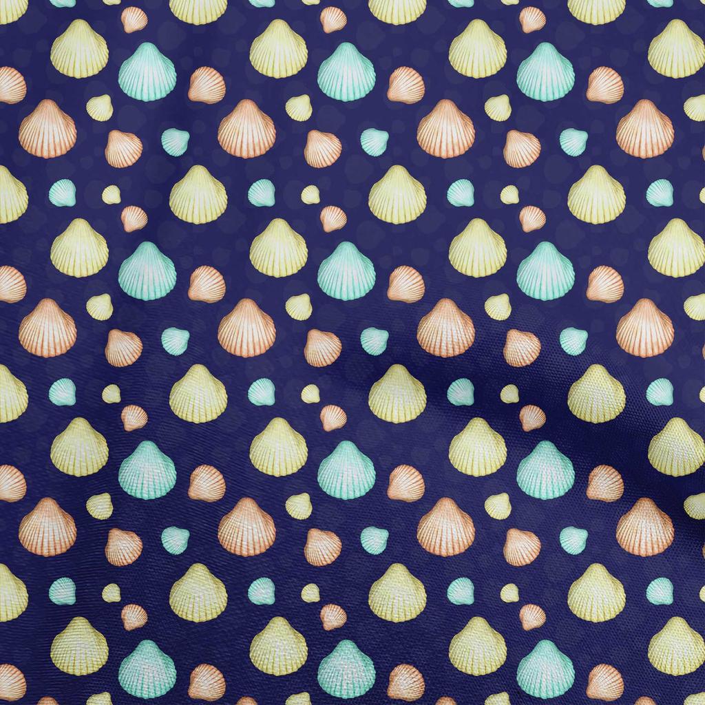 oneOone Ткань Cotton Flex Black Ocean Watercolor Sea Microwave Shell Швейный материал для принта на ткани по ярдам 40 дюймов
