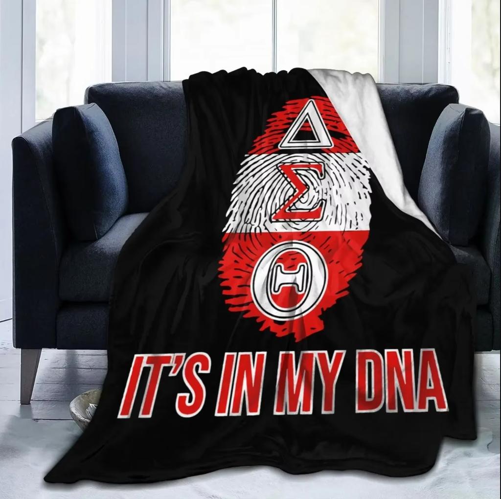 3D Print Delta Sorority Sigma Theta DST Blanket Sofa Cover Throw Blanket Fleece Tapestry Warm Bed Blankets for Bedroom Couch