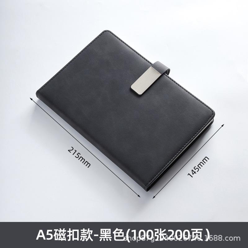 Customized A3 Hardcover Leather Bound Notebook with Logo Buckle 100 Sheets Thermal Binding for Office Business Meetings Record