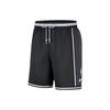 Brooklyn Nets Logo Print Color Block Dry-Fit Straight Shorts Men Bottoms Charcoal DR2073-060
